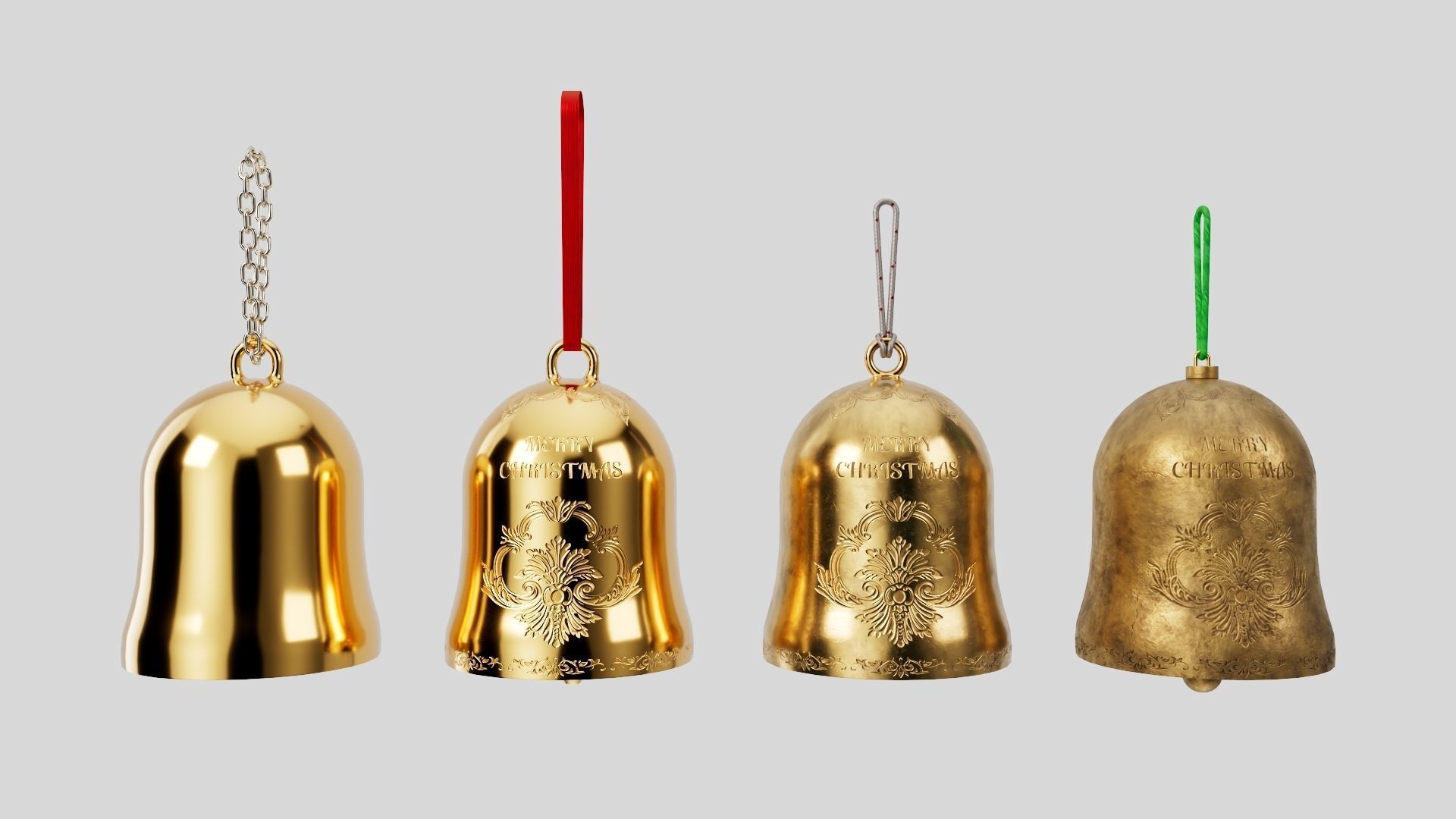 Christmas bell builder v2 with 14 mesh 4 skin and 3 colors Low-poly 3D model_4
