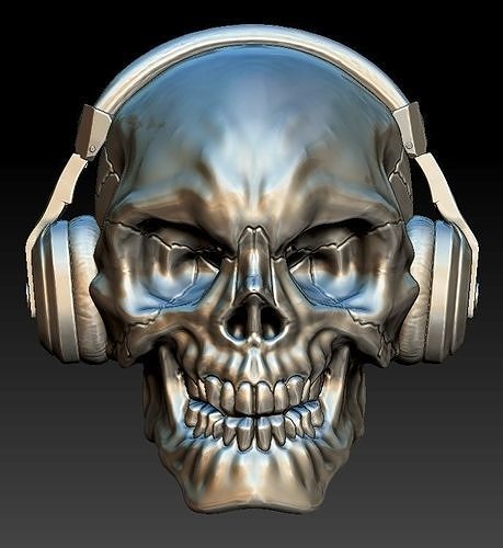 skull headphone  3D print model
