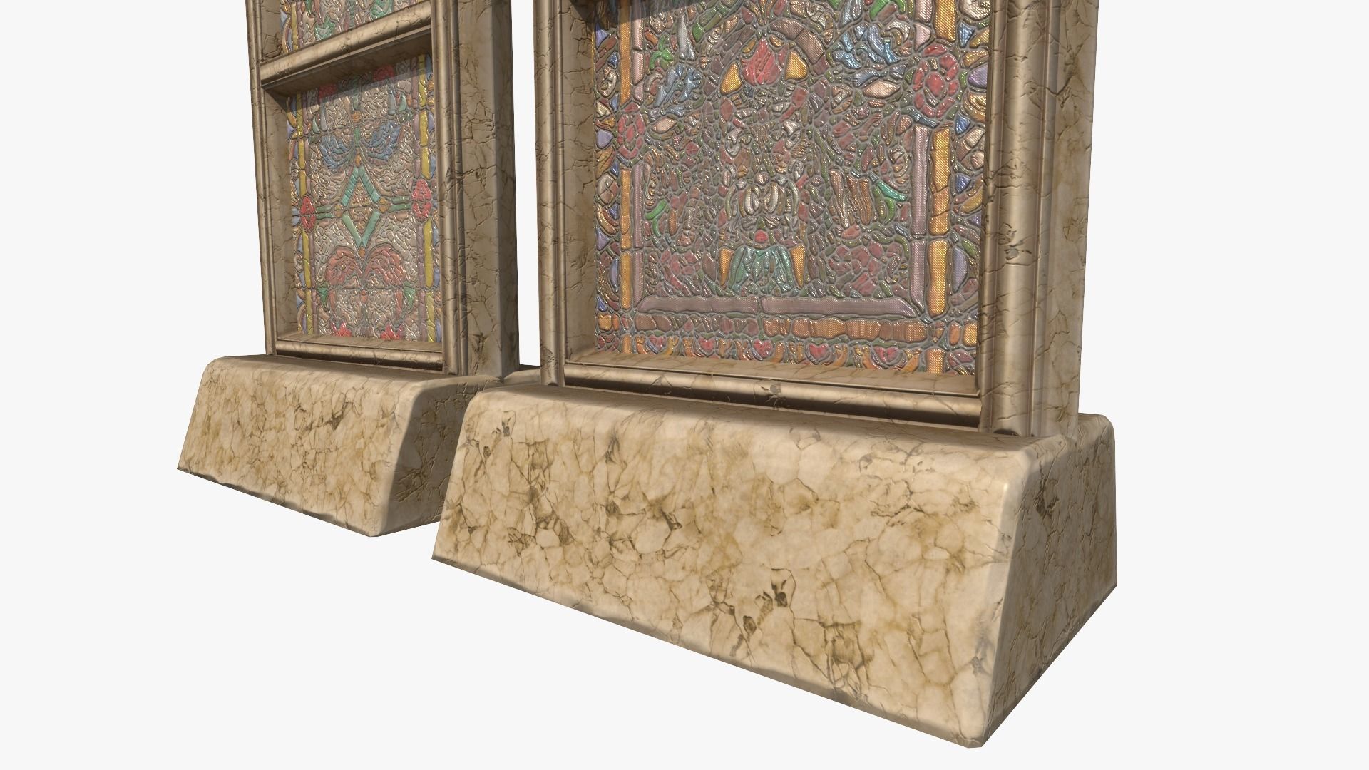 Stained Glass Church Window Low-poly 3D model_4