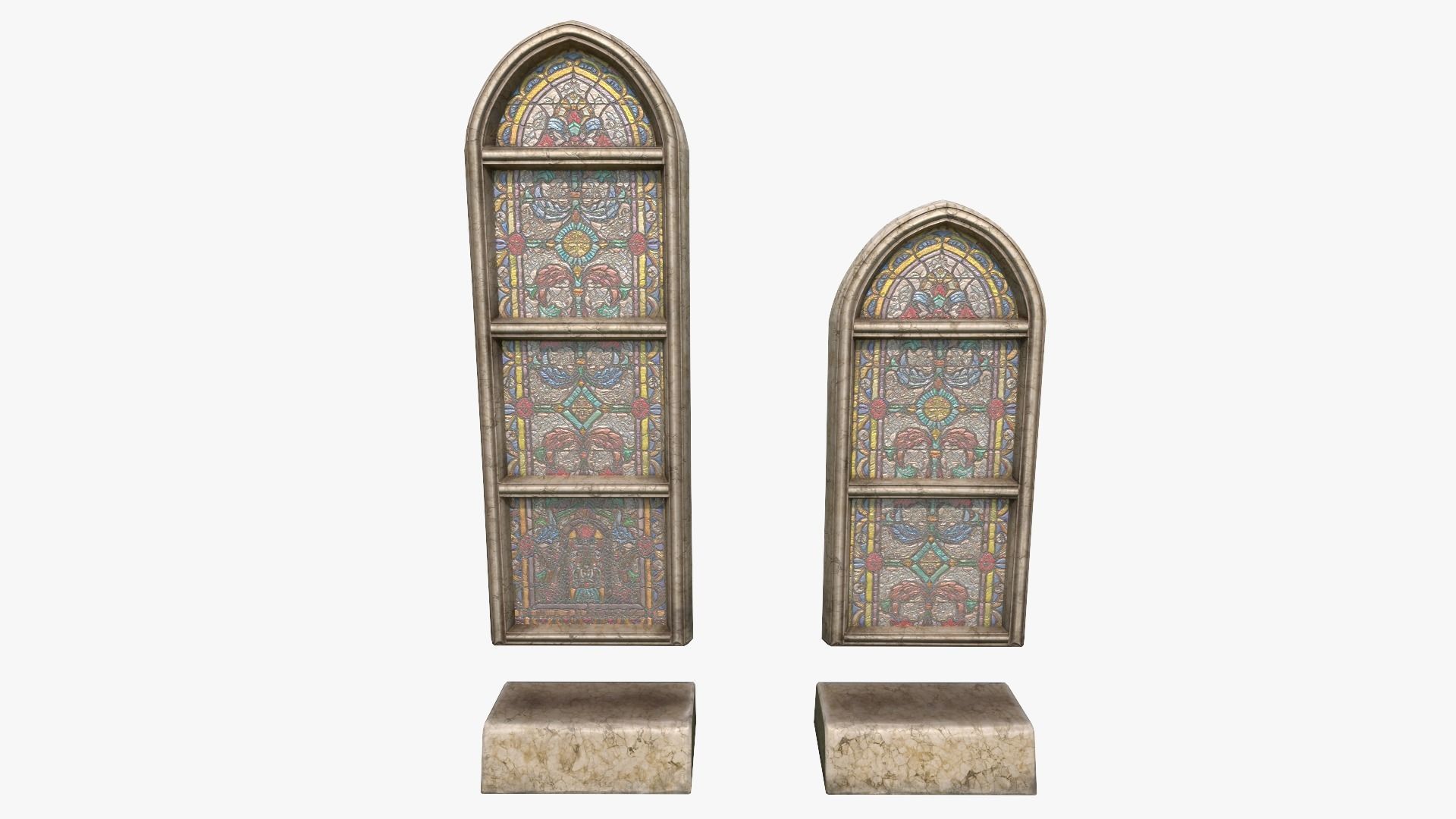 Stained Glass Church Window Low-poly 3D model_16