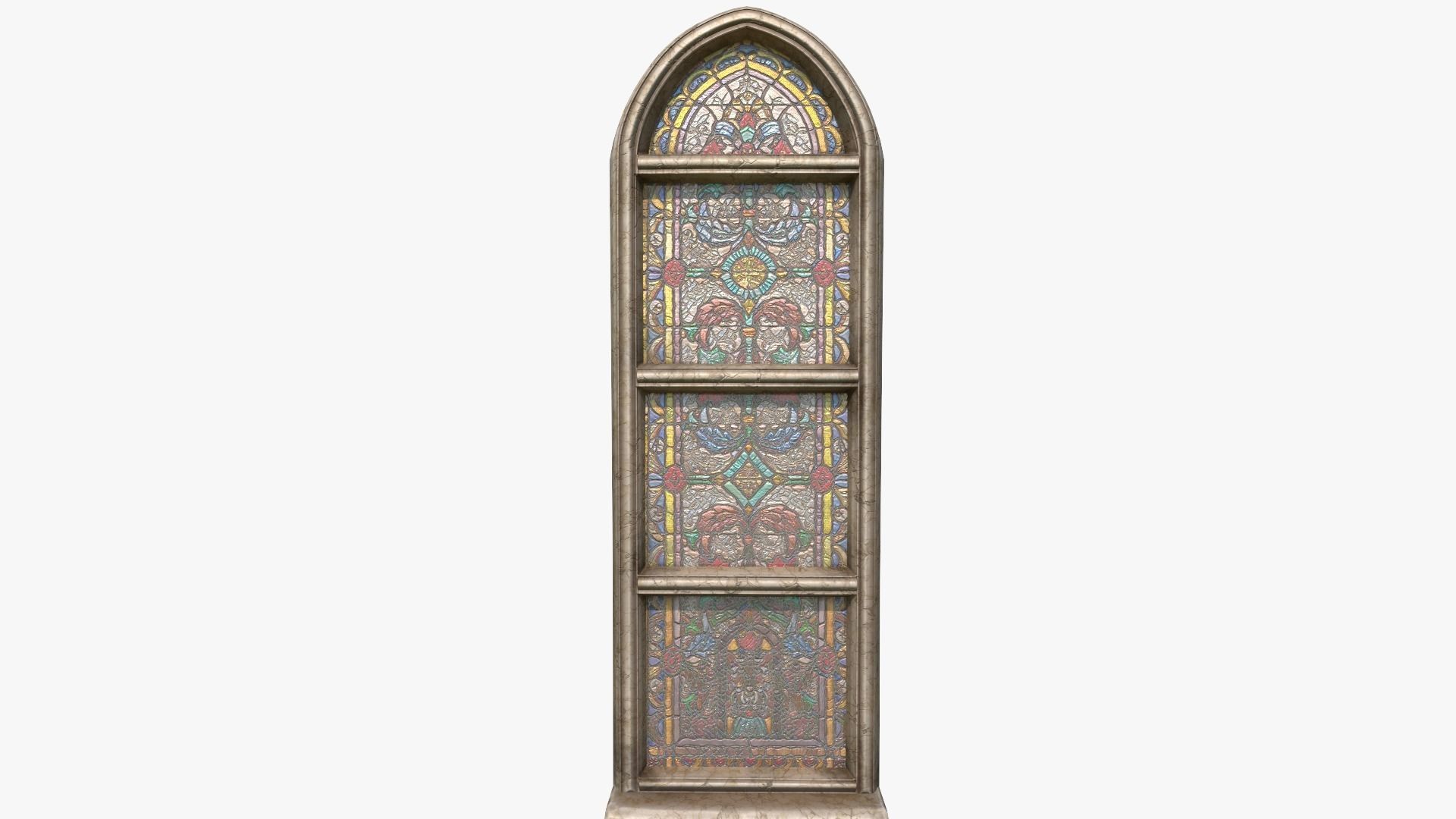 Stained Glass Church Window Low-poly 3D model_10