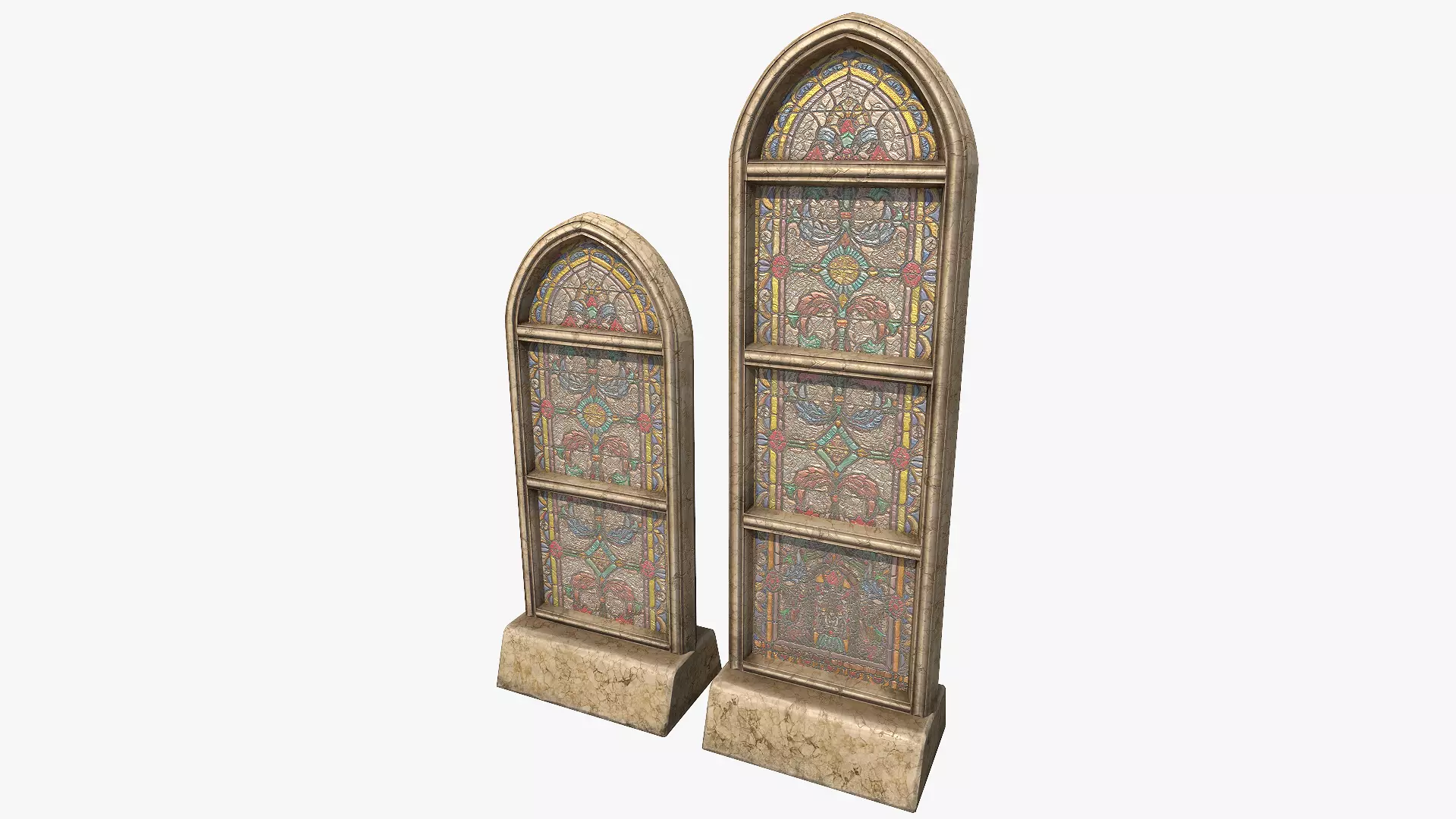 Stained Glass Church Window Low-poly 3D model_0