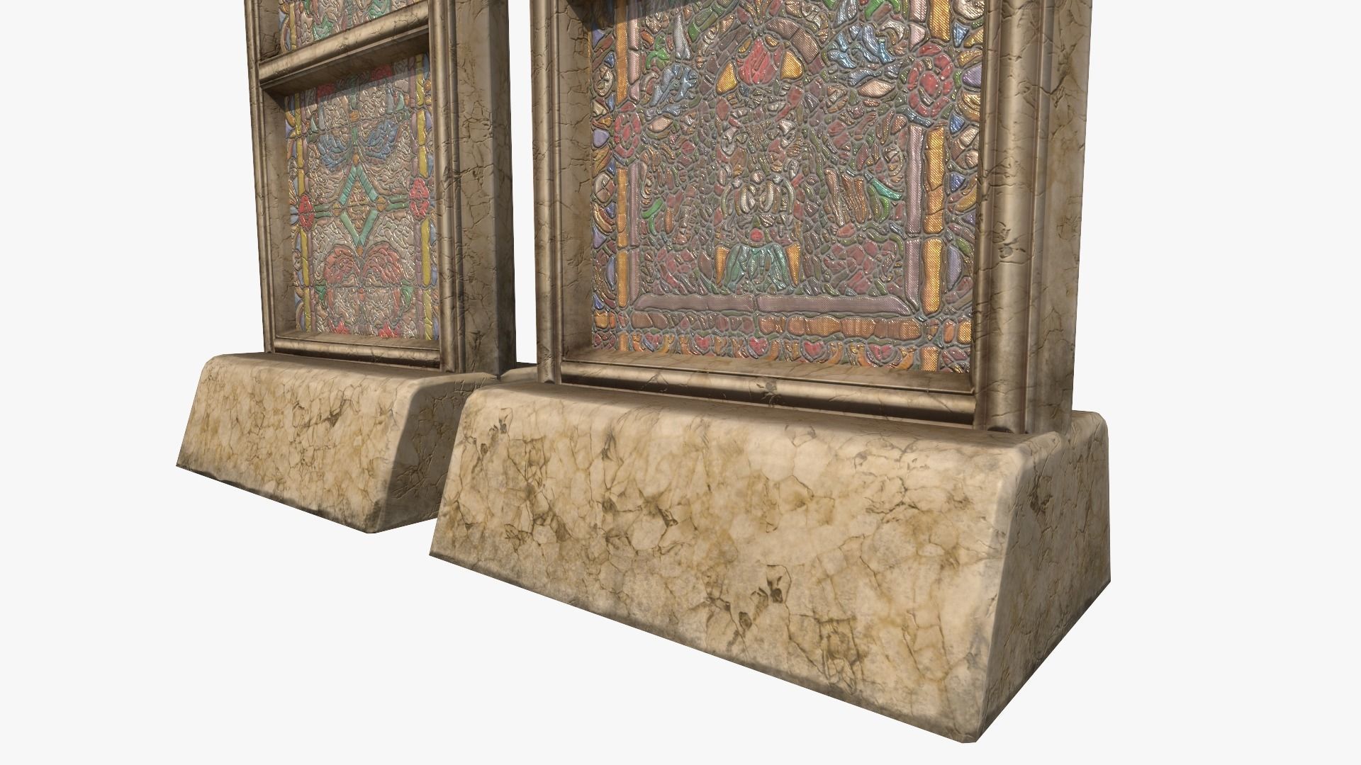 Stained Glass Church Window Low-poly 3D model_3