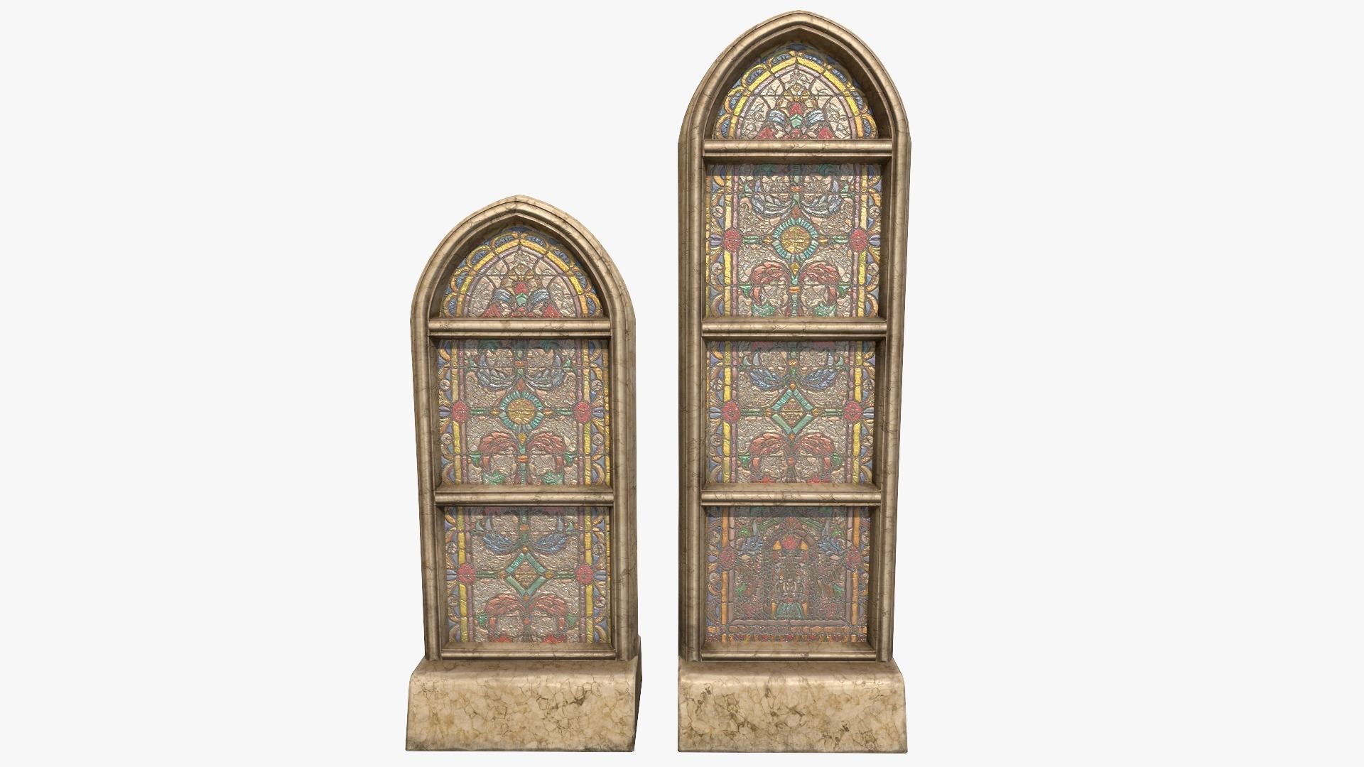 Stained Glass Church Window Low-poly 3D model_1