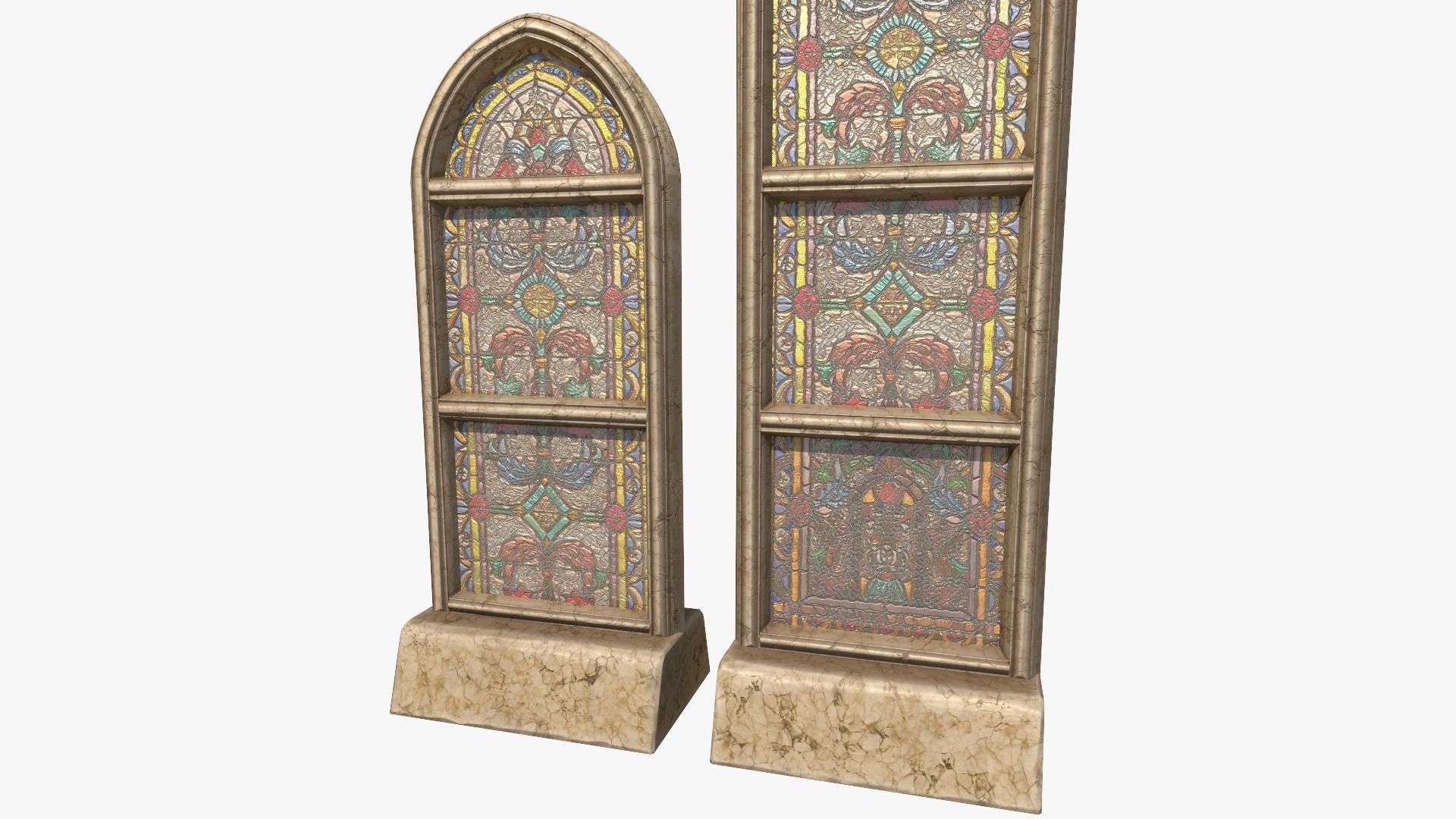 Stained Glass Church Window Low-poly 3D model_5