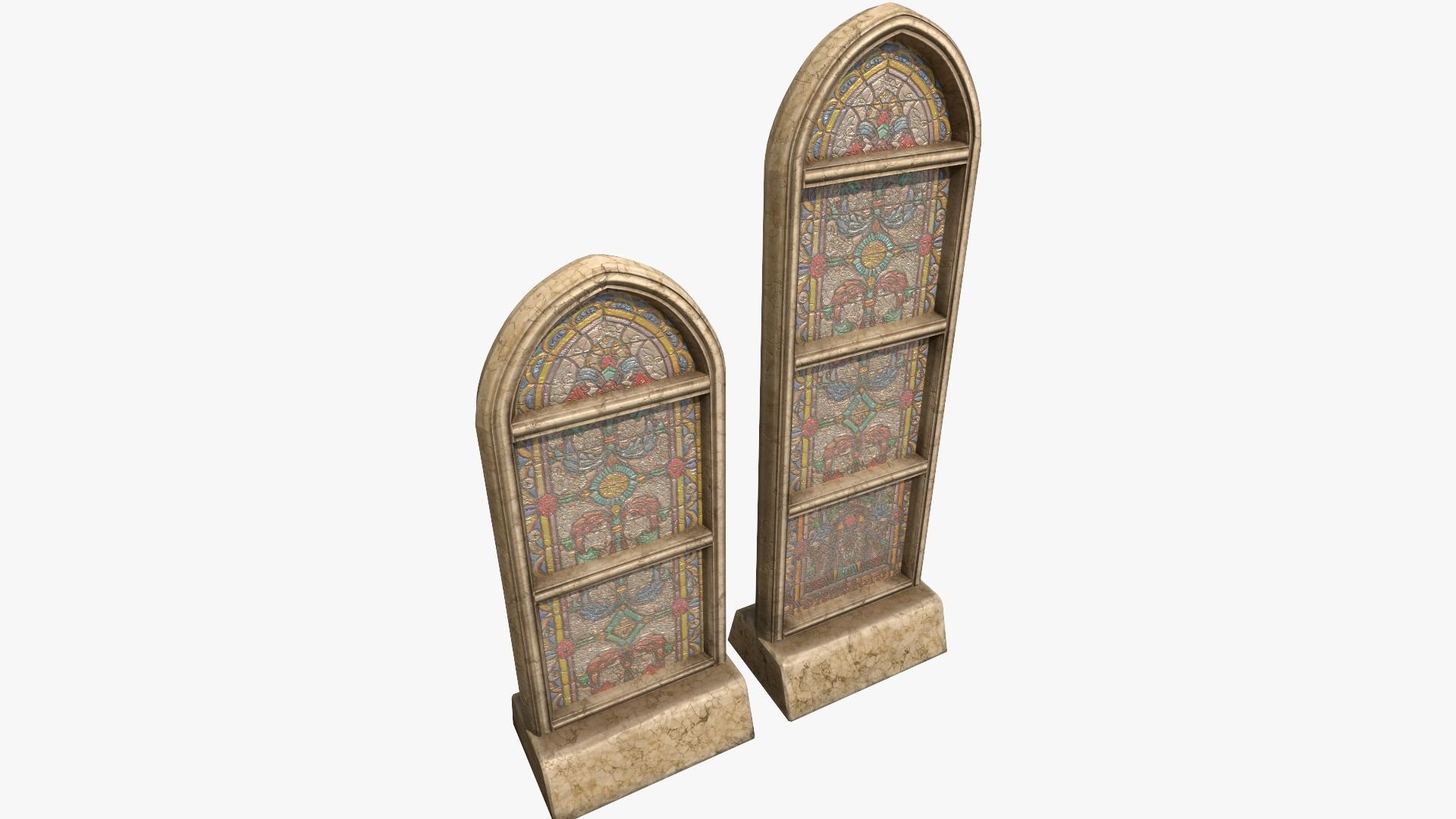 Stained Glass Church Window Low-poly 3D model_2