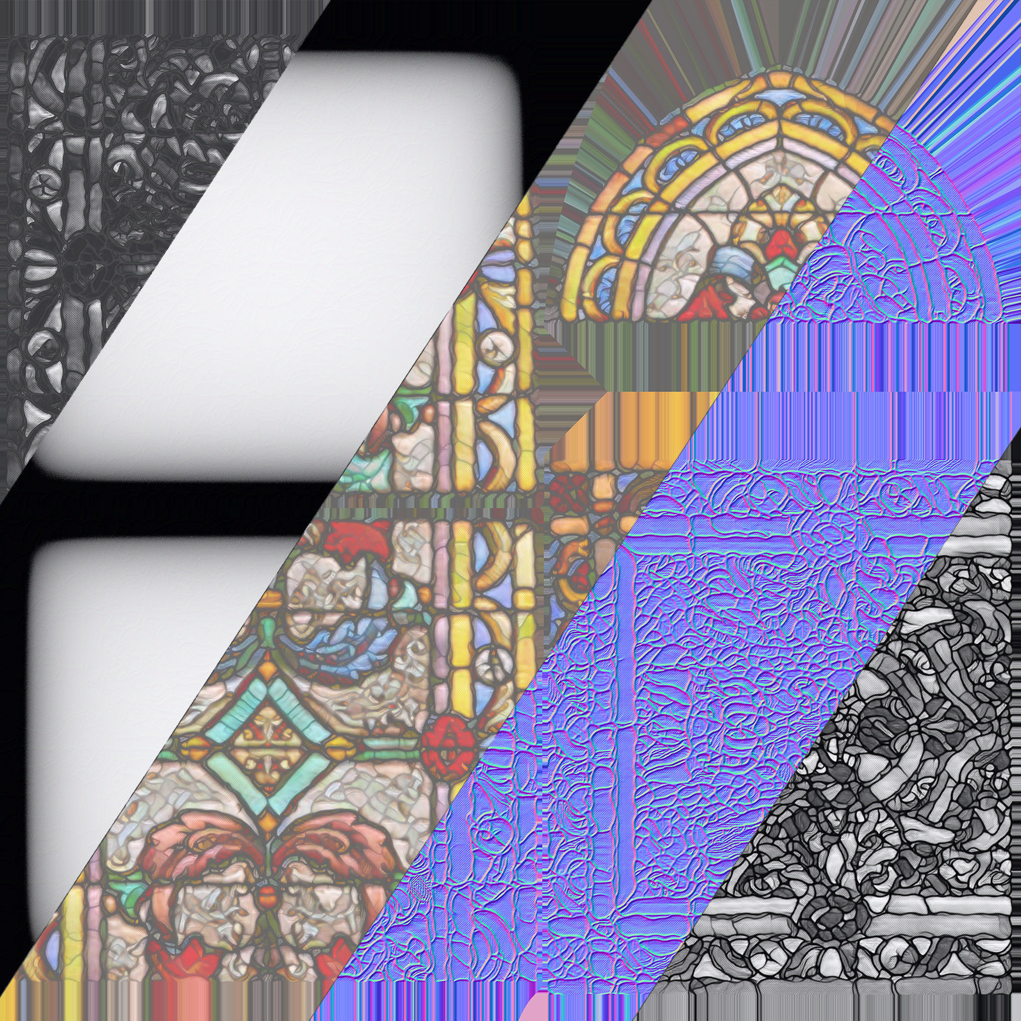 Stained Glass Church Window Low-poly 3D model_19