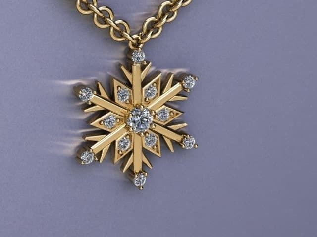 snow pendant jewelry 3D print model_1