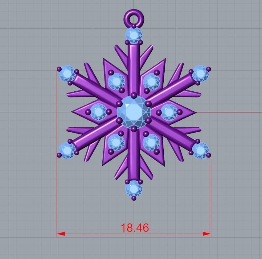 snow pendant jewelry 3D print model_6