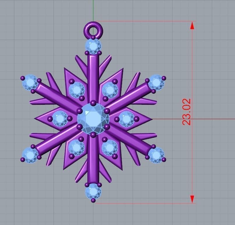 snow pendant jewelry 3D print model_5
