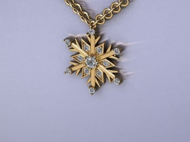 snow pendant jewelry 3D print model_4