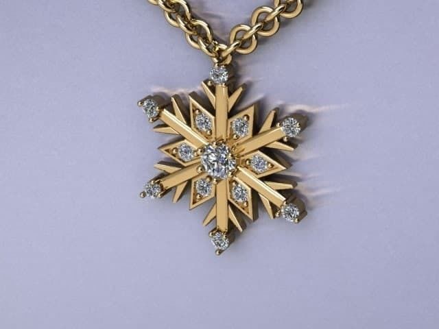 snow pendant jewelry 3D print model_3