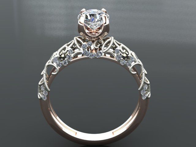 solitaire ring 3D print model_25