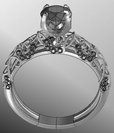 solitaire ring 3D print model_37