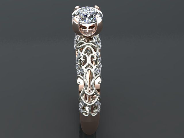 solitaire ring 3D print model_34