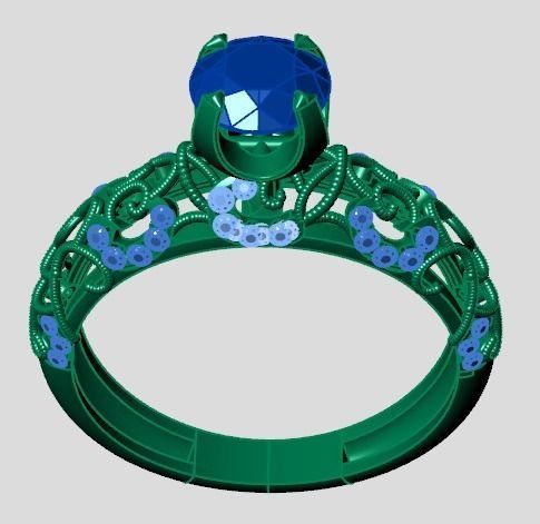 solitaire ring 3D print model_28