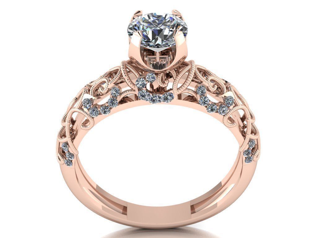 solitaire ring 3D print model_2