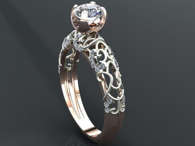 solitaire ring 3D print model_36
