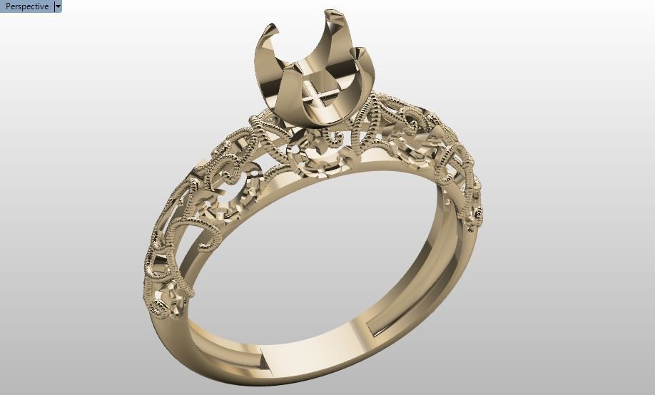 solitaire ring 3D print model_23