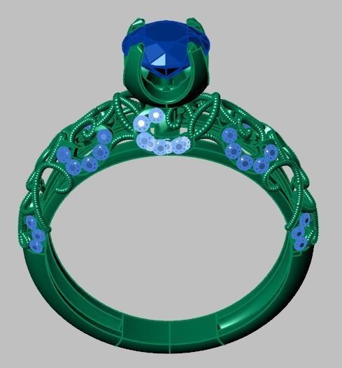 solitaire ring 3D print model_13