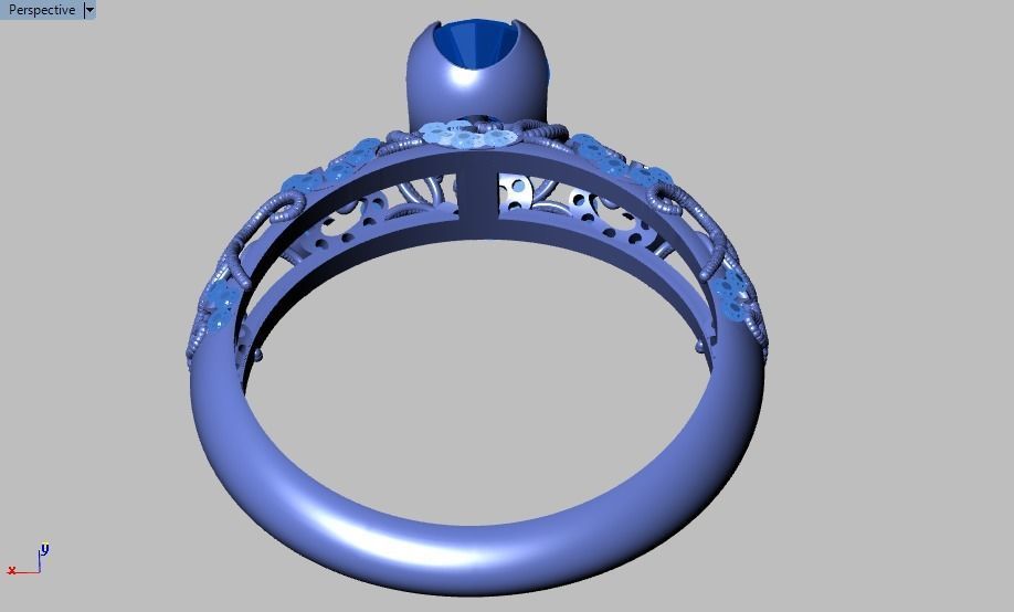 solitaire ring 3D print model_21