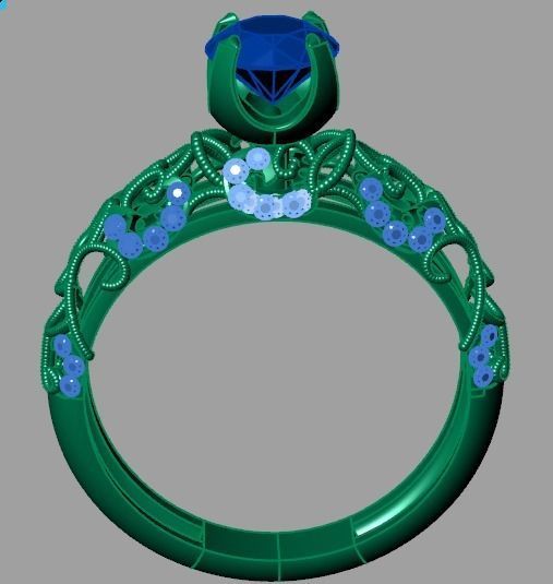 solitaire ring 3D print model_26