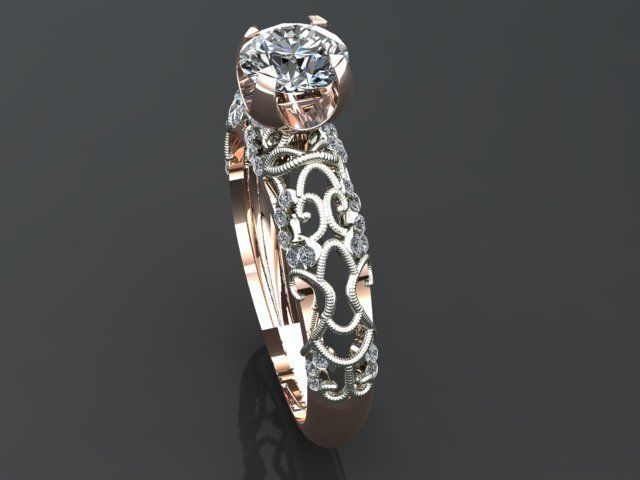 solitaire ring 3D print model_32