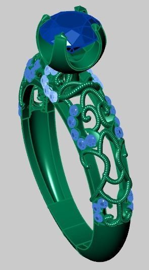 solitaire ring 3D print model_30