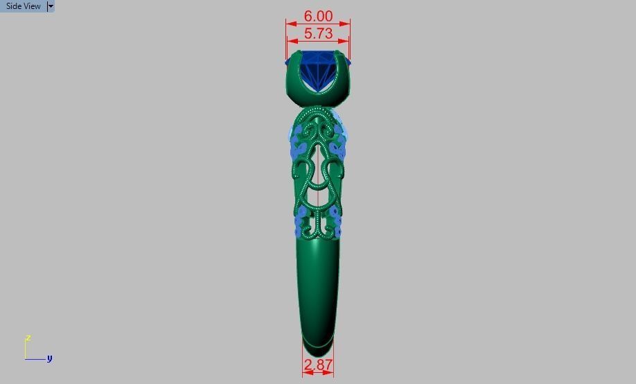 solitaire ring 3D print model_8
