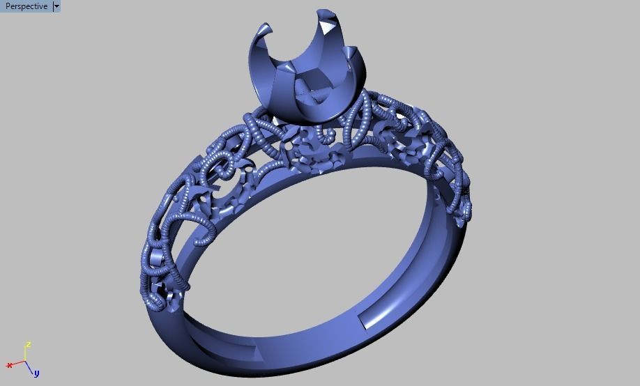 solitaire ring 3D print model_22