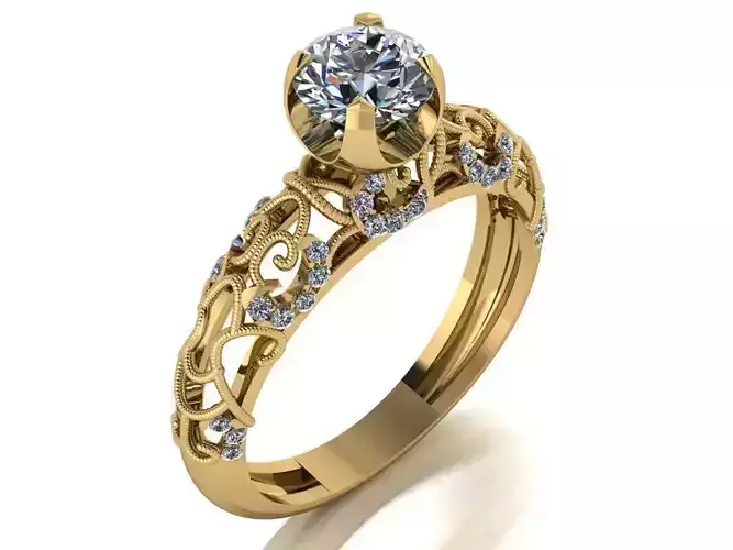 solitaire ring 3D print model