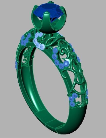solitaire ring 3D print model_18