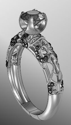 solitaire ring 3D print model_14