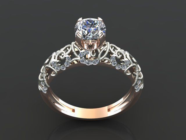 solitaire ring 3D print model_17