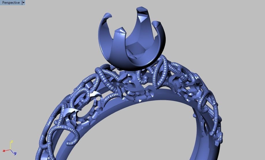 solitaire ring 3D print model_24