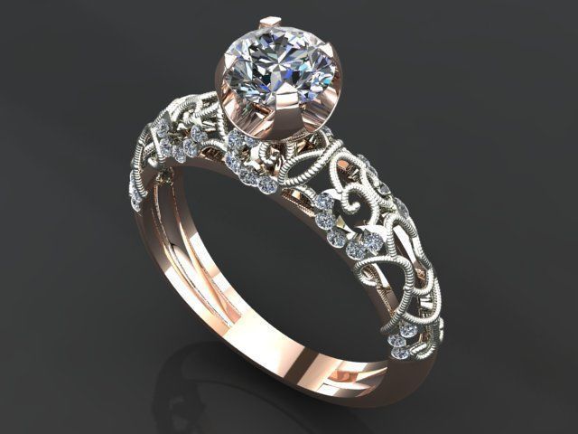 solitaire ring 3D print model_11