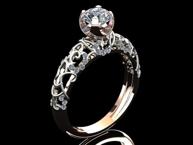 solitaire ring 3D print model_12