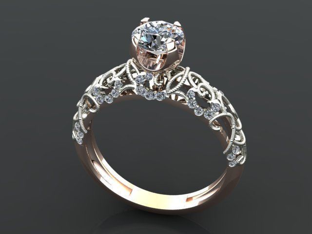 solitaire ring 3D print model_29