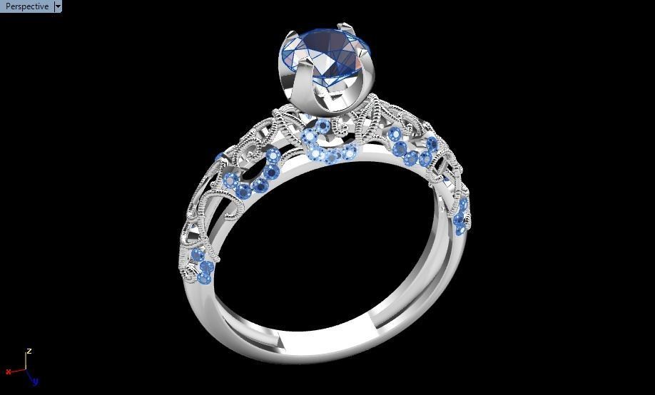 solitaire ring 3D print model_20