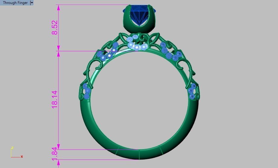 solitaire ring 3D print model_9
