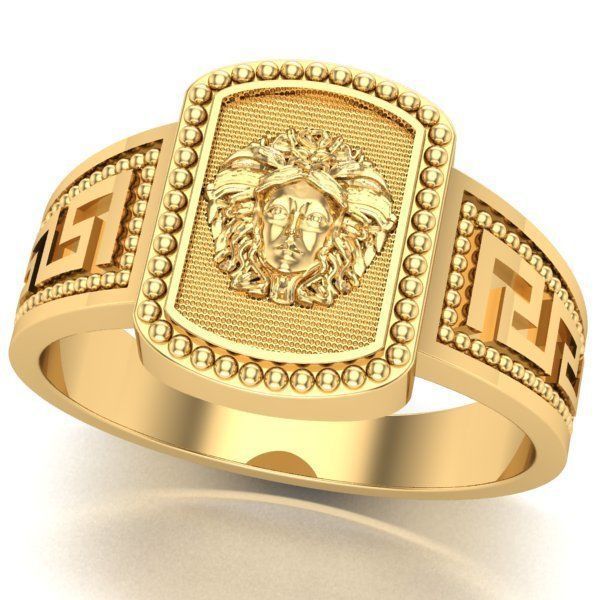 Greek ring medusa  3D print model_4