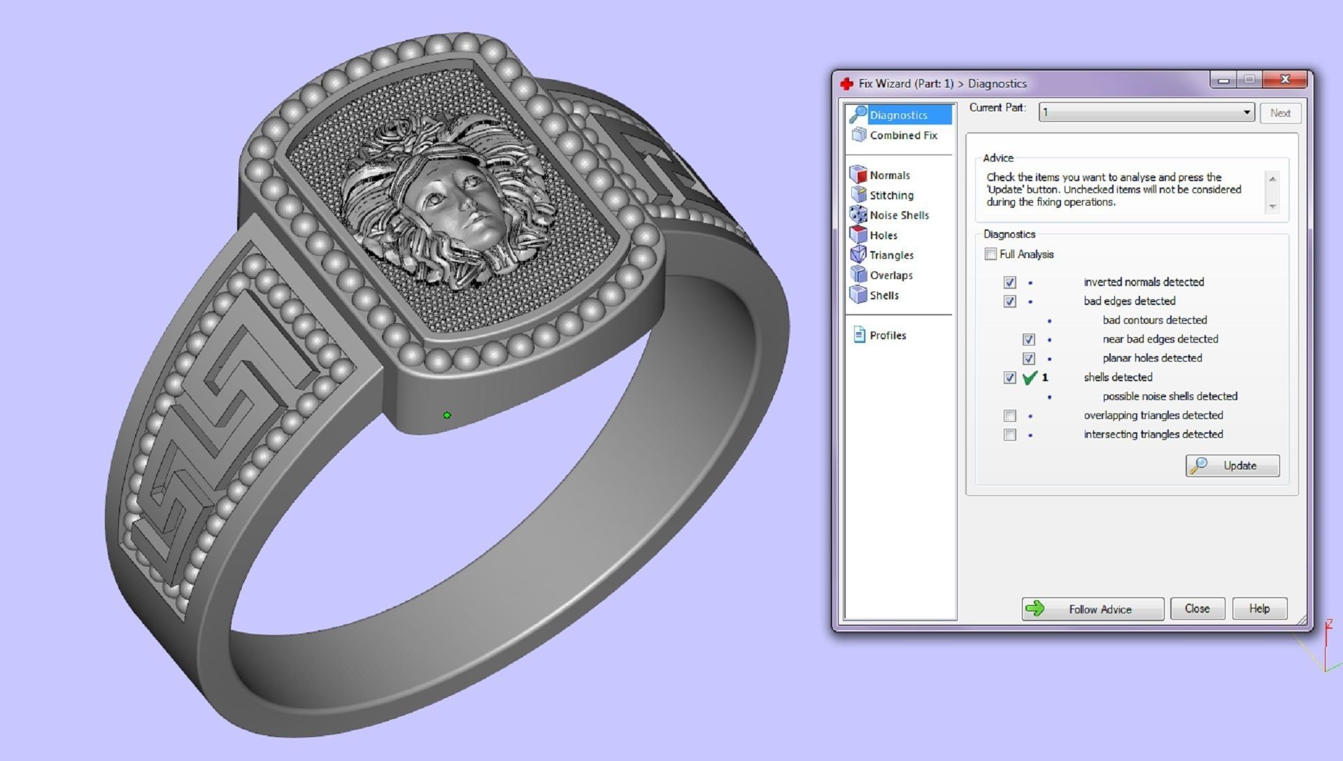 Greek ring medusa  3D print model_9