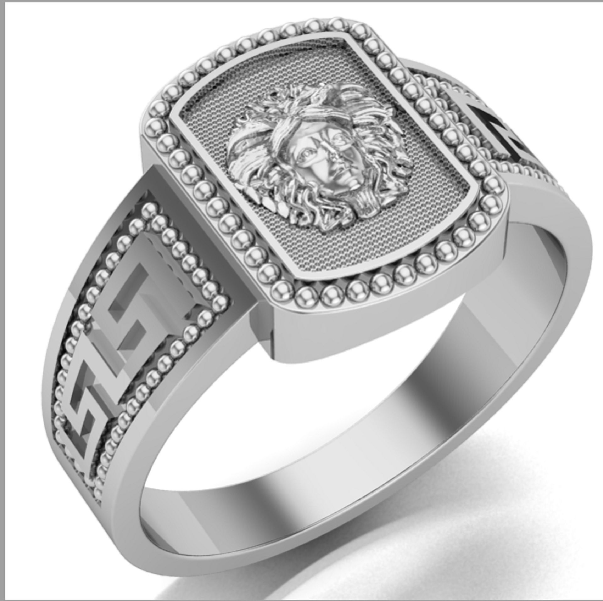 Greek ring medusa  3D print model_3