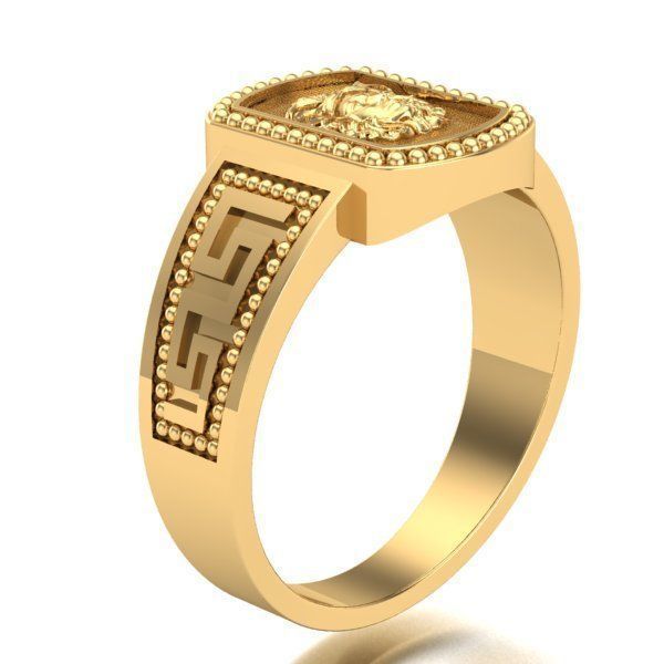 Greek ring medusa  3D print model_6