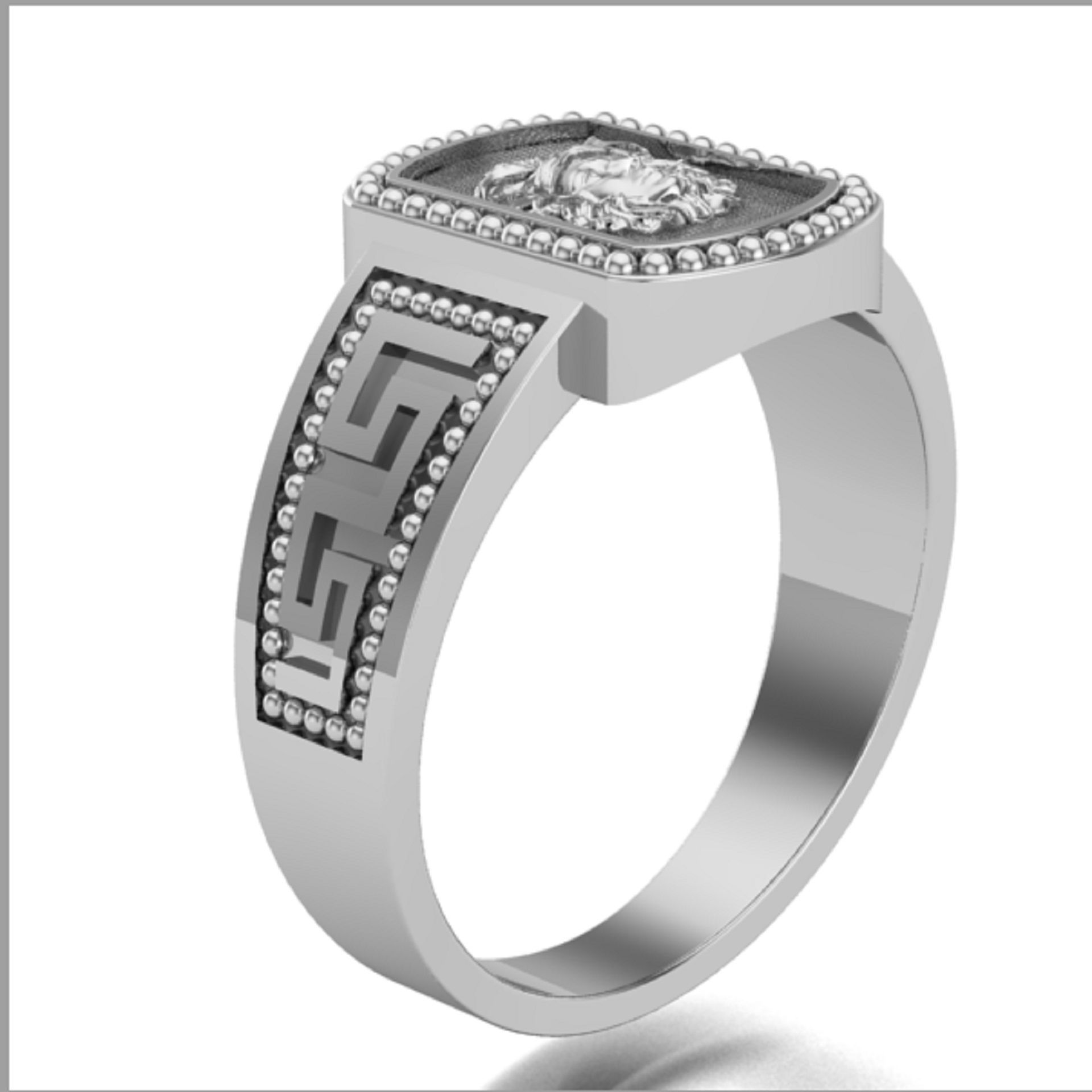 Greek ring medusa  3D print model_1