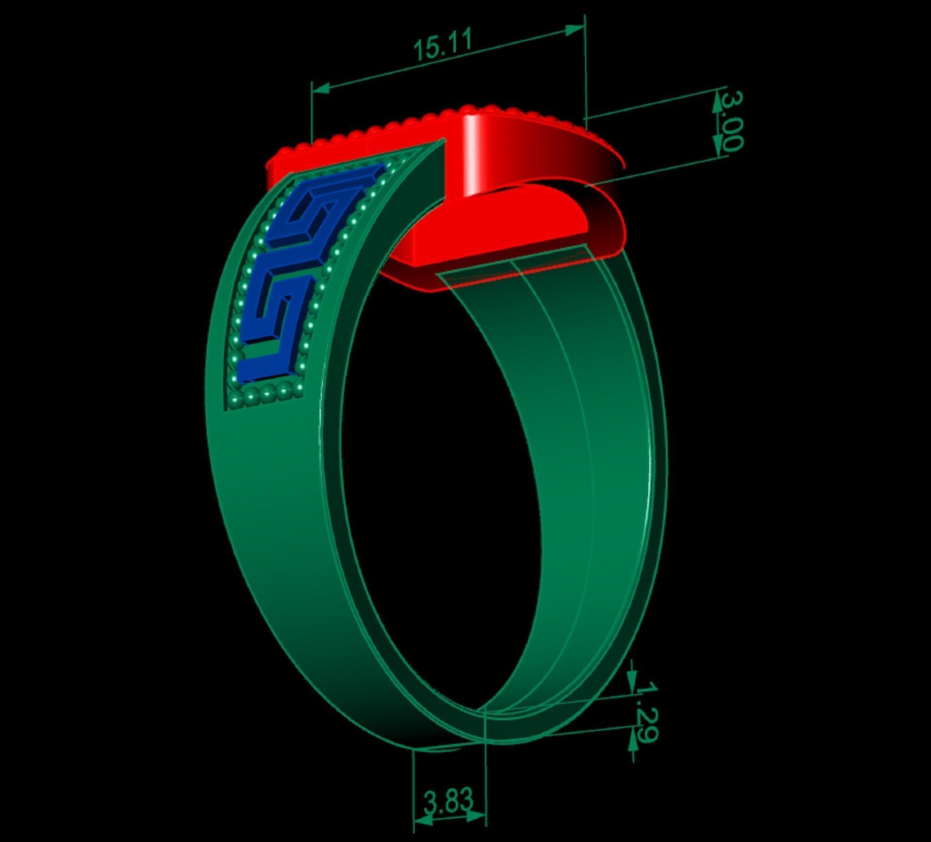 Greek ring medusa  3D print model_7