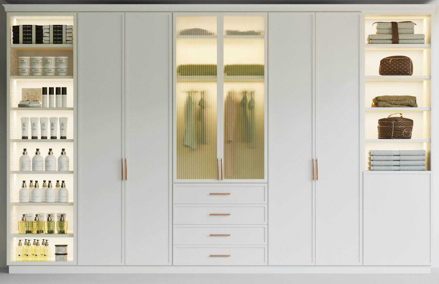 Cupboard 2 perfume shelf in store 3D model_2