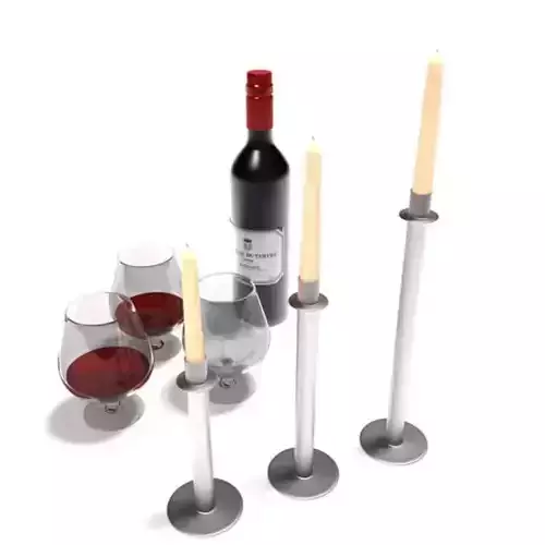 Wine And Candle Sticks