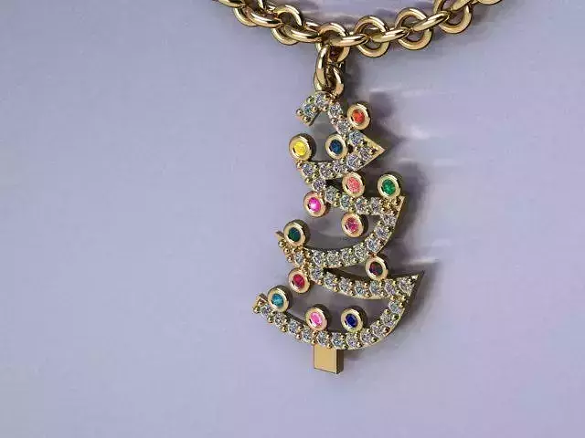 christmas tree pendant 3D print model