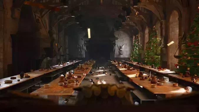Christmas In Hogwarts Low-poly 3D model